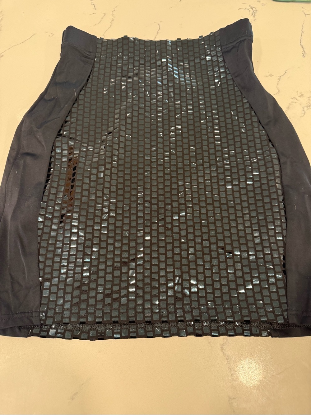Blackmilk Black Mini Skirt with Rectangular Sequin Panels